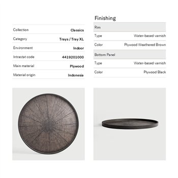 Bandeja Slice Wood Black Ethnicraft