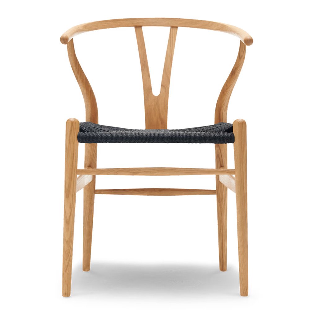 Silla Wishbone CH24 Black - Roble aceitado