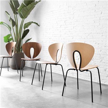 Silla Globus Madera Nogal Stua - Negro