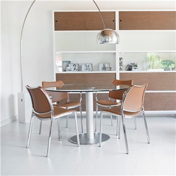 Silla Gas Cromo Tapizada Stua