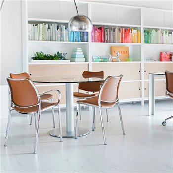 Silla Gas Cromo Tapizada Stua