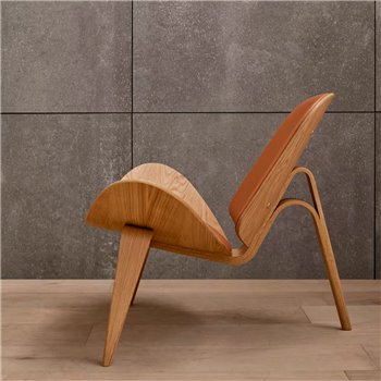 Butaca Shell CH07 Piel Carl Hansen and Son - Roble aceite/Leather Thor 307
