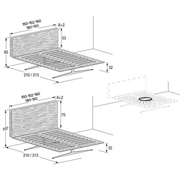 Cama matrimonio Steel Wildwood Lago