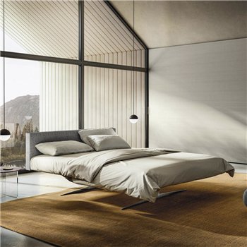 Cama matrimonio Steel tapizado Lago