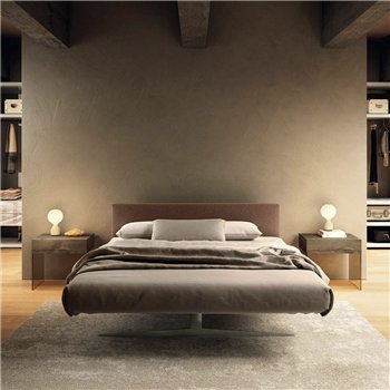 Cama matrimonio Steel tapizado Lago
