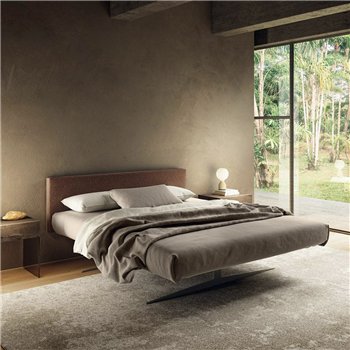 Cama matrimonio Steel tapizado Lago