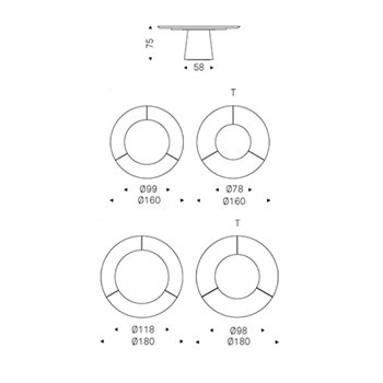 Mesa Rado Ker-Wood Round Cattelan Italia