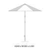 Parasol Terrazza Hexagon Hay