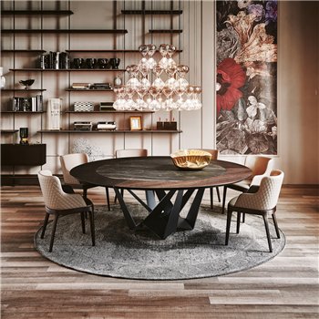 Mesa Skorpio Ker-Wood Round Cattelan Italia