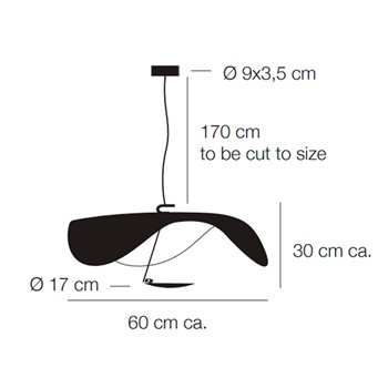 Lámpara colgante Lederam Manta S1 Catellani & Smith