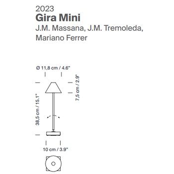 Lámpara sobremesa Gira Mini batería SantaCole