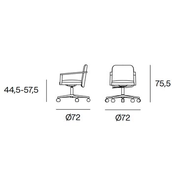 Sillón Urmus madera base 5 ruedas Blasco&Vila