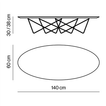 Mesa centro Yohsi elíptica Kendo