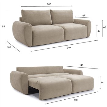 Sofá cama Norum con brazos curve Innovation Living