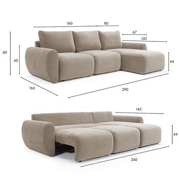 Sofá cama Norum chaise longue curve Innovation Living