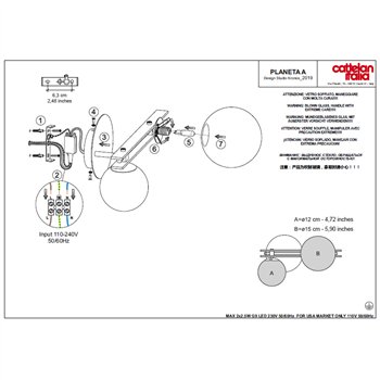 Aplique pared Planeta Cattelan Italia