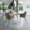 Sillón Q/wood de Madera 3D curvada en estructura cromada o acero 4 patas.