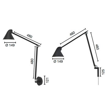 Aplique pared NJP Long Arm Louis Poulsen