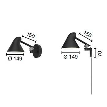 Aplique pared NJP Short Arm Louis Poulsen