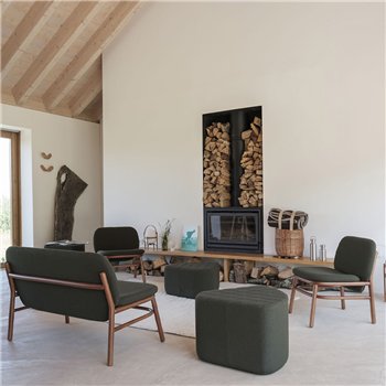 Sillón Lana madera - Respaldo bajo