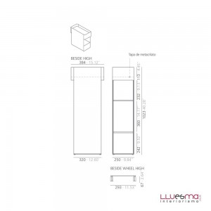 Mueble auxiliar Beside High de Systemtronic. Muebles oficina diseño.