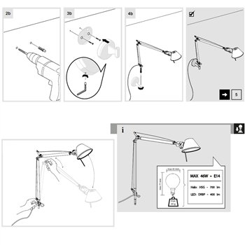 Aplique Tolomeo micro wall Artemide