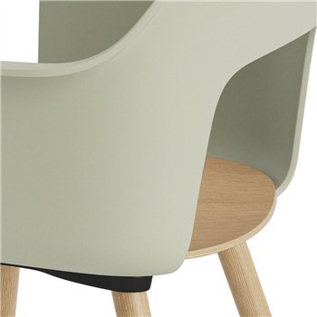 Sillón Layout 222 asiento madera Hay