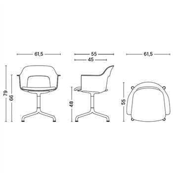 Sillón Layout 253 asiento tapizado Hay
