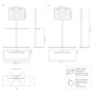 Soporte TV Sita alto. Systemtronic de Muebles oficina diseño.