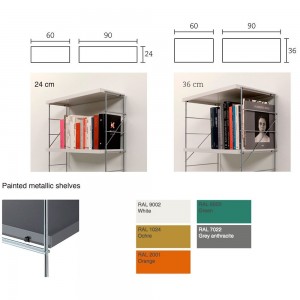 Pack 2 estantes de acero Tria 24/36 de mobles 114. Librería Tria para interior.