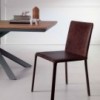 Silla Lunette de Ozzio design. Estructura metálica y tapizado en piel, ecopiel o terciopelo.