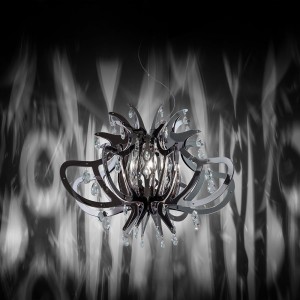 Lámpara colgante diseño moderno y lujuso Medusa de Slamp con  56 cristales Swarovski