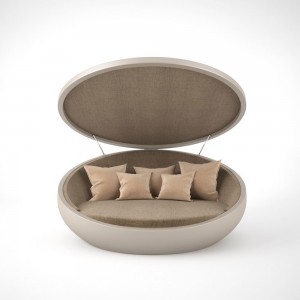 Cama Daybed Ulm Giratoria con Parasol y Luz Led en el Interior | Vondom