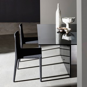 Mesa Regolo doble base cristal de Sovet Italia. Mesas y complementos de diseño moderno.
